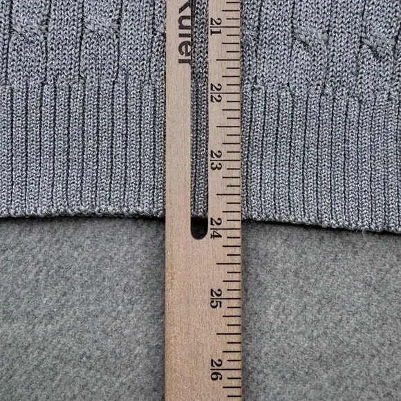 Lauren Ralph Lauren Women's Metallic Silver Cable Knit Sweater Size L *FLAW - Picture 7 of 11